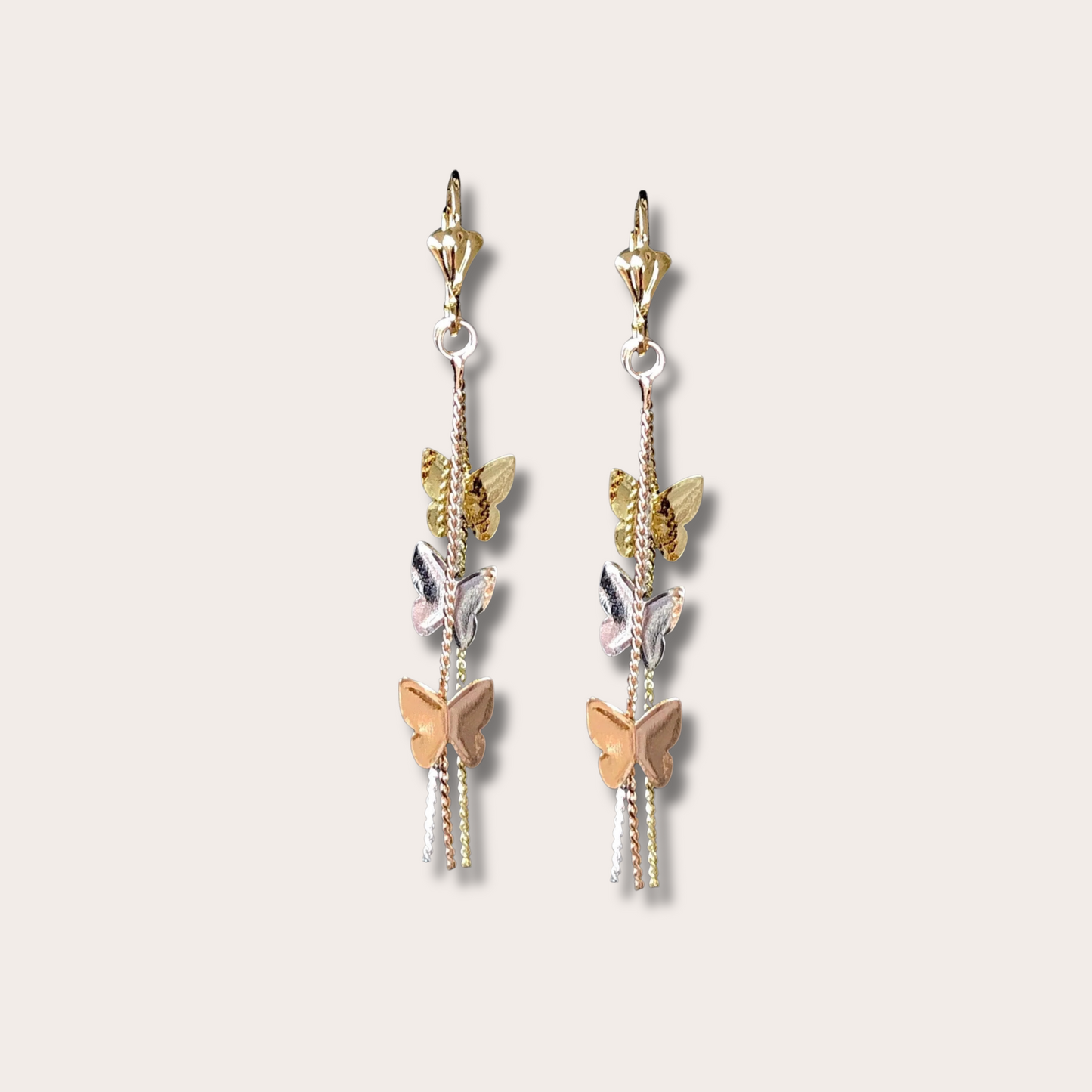 Chrysa | Tricolor Butterfly Dangle Earrings