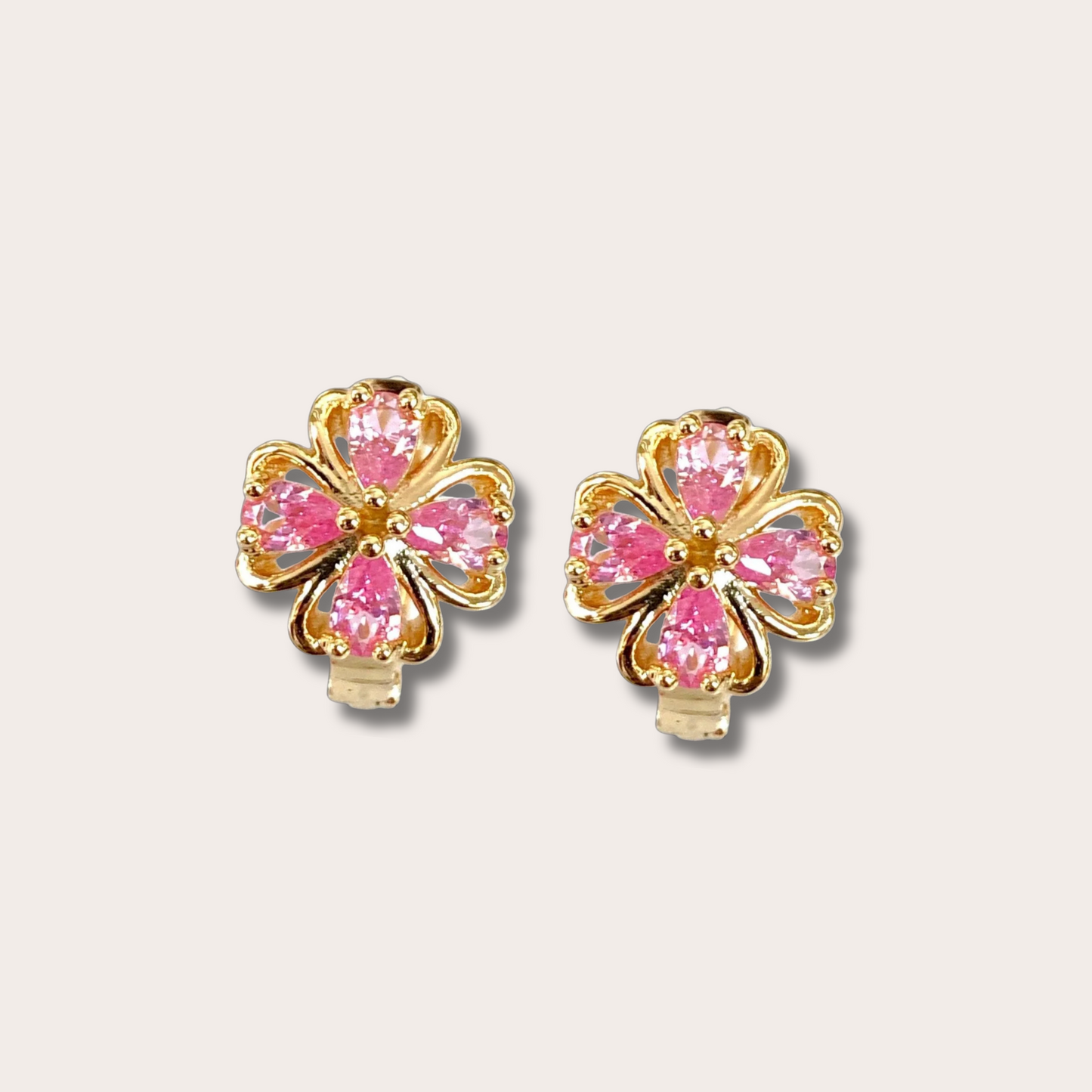 Fortuna | CZ Clover Huggie Earrings