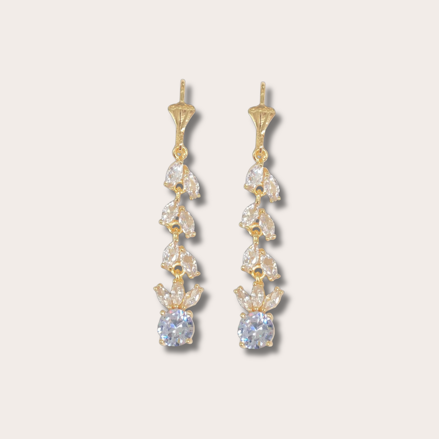 Luzia | Solar Flare Dangle Earrings in 18k Gold & CZ