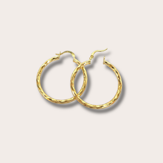 The Form & Light Set | Sculptural Gold Hoop Pair