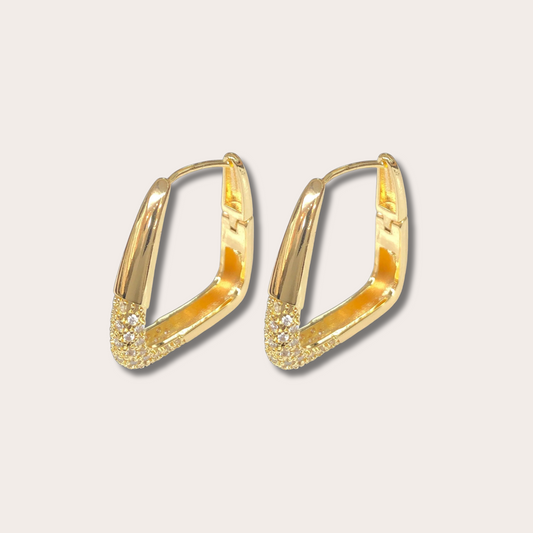 Élan | Square CZ Gold-Filled Hoop Earrings