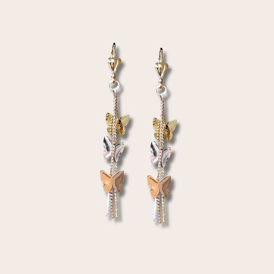 Chrysa | Tricolor Butterfly Dangle Earrings