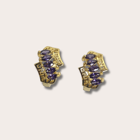 Aurora | Roman Gem Hoop Earrings
