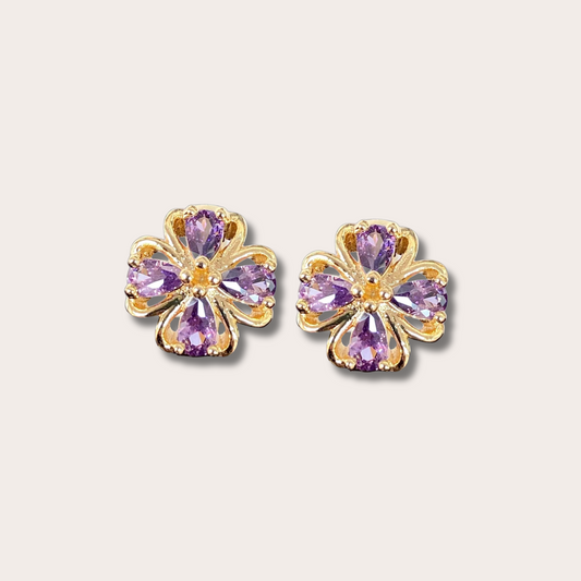 Fortuna | CZ Clover Huggie Earrings